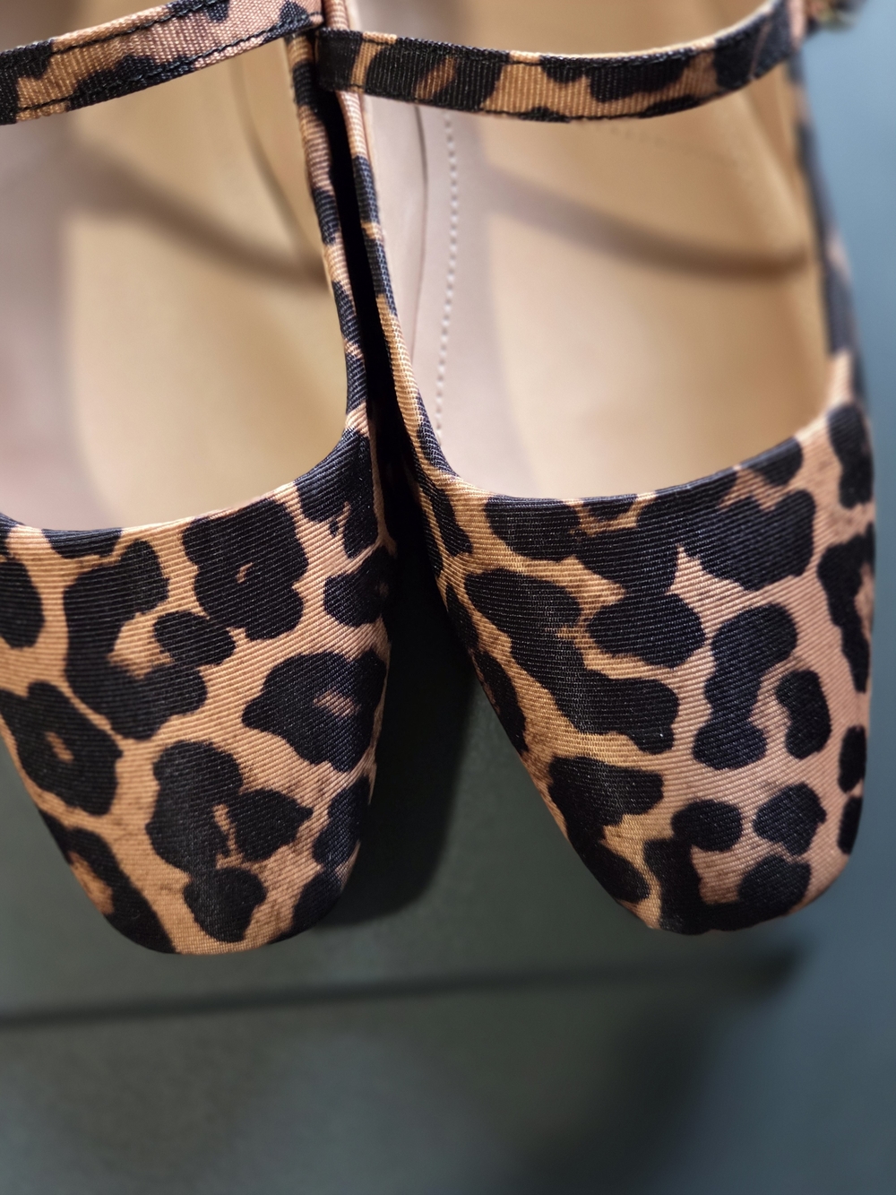 Franco Sarto Leopard Print Mary Jane Flats - Tan/Black - Picture 3 of 5